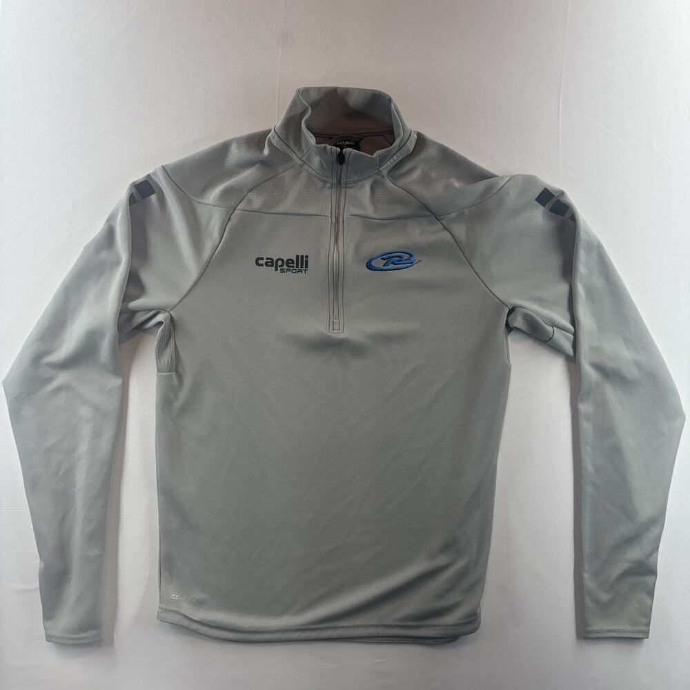 Capelli Sport Mens Gray 1/4 1/2 Zip Pullover CS-Cool Training Shirt Top Medium